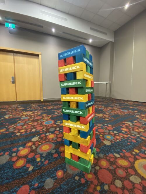 Branded jenga Event games team events NZ