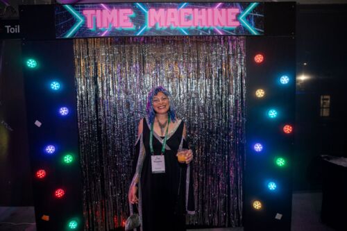 Time machine photo backdrop
